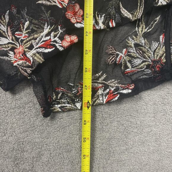 Alfani Woman Dress Womens 16W Black Floral Embroidered Sleeveless Mesh Asym Hem - Picture 11 of 12